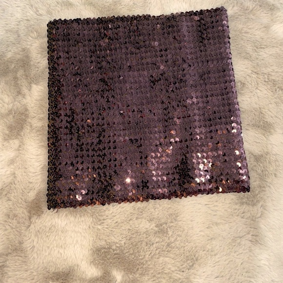 2/$30 Vtg Foulards & Accessories Bronze Sequin Tube Top Super stretchy fit Small - Picture 2 of 3